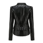 Woman Zipper Detachable Leather Jacket