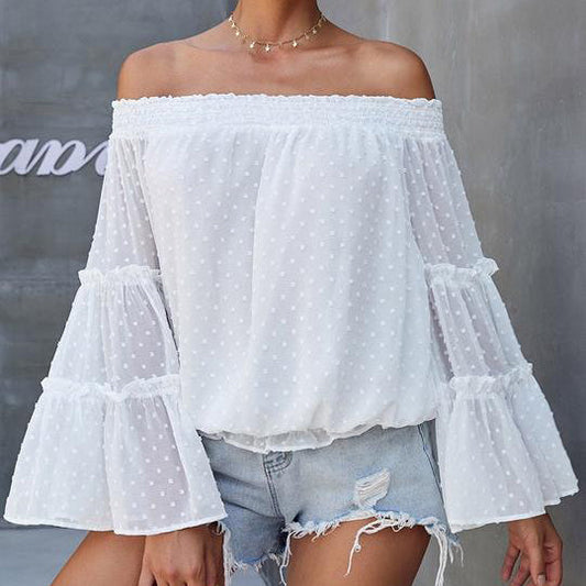 Women's Flared Long Sleeve Off-shoulder Top