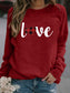 Women's Plaid Love Sweatshirt Long Sleeves Shirt