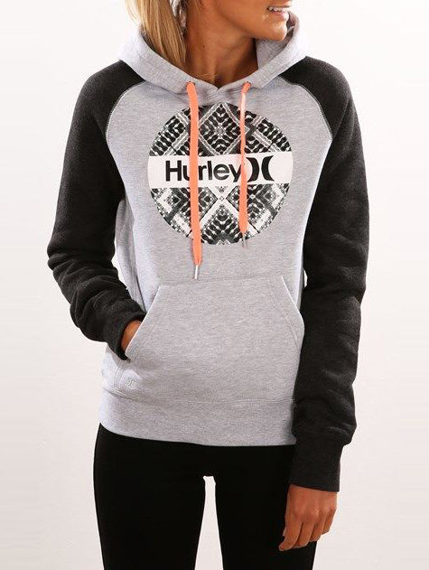 Hurley Geometric Printed Splicing Unisex Hoodie