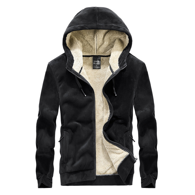 Mens Winter Hooded Thicken Jacket Outwear Zipper Sweatshirt