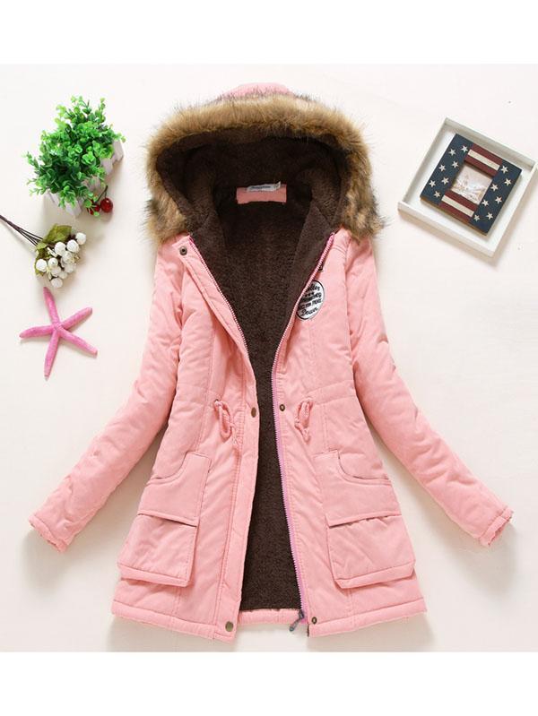 Women's Winter Coats Hooded Faux Fur Coat Jacket