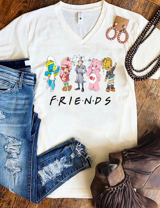 Women's T-Shirt Friends V-Neck Tee