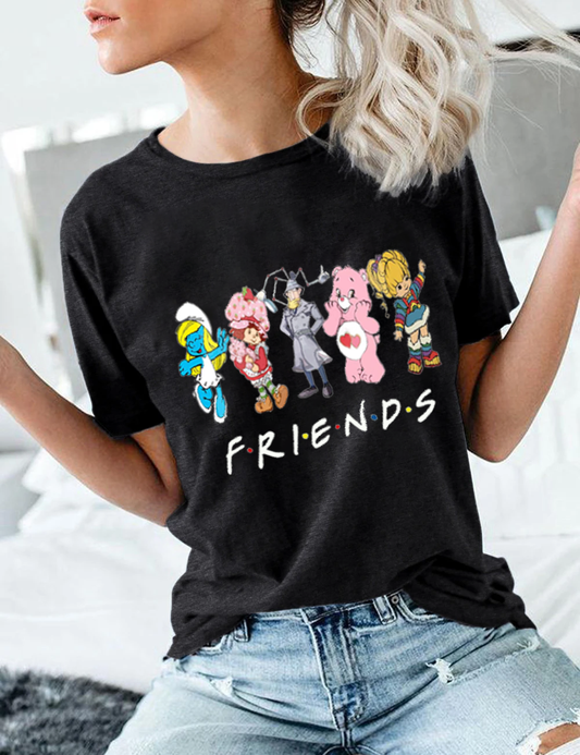 Women's T-Shirt Friends Retro Cartoon Tee