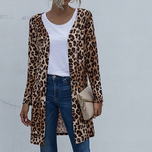 Women's Leopard Print Cardigan