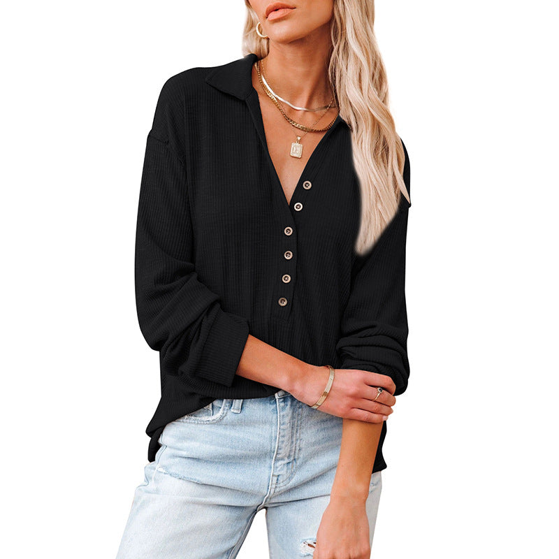 Women's Lapel Loose Casual Top