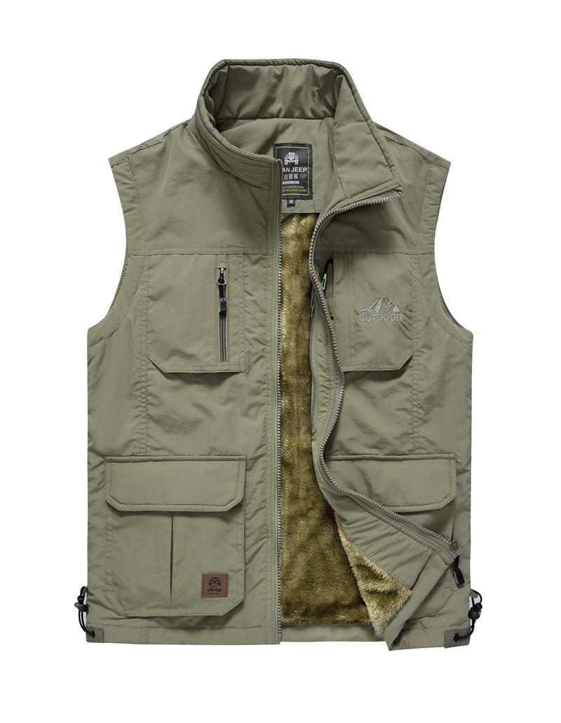 Men's Fleece Thickened Outdoor Vest Jacket