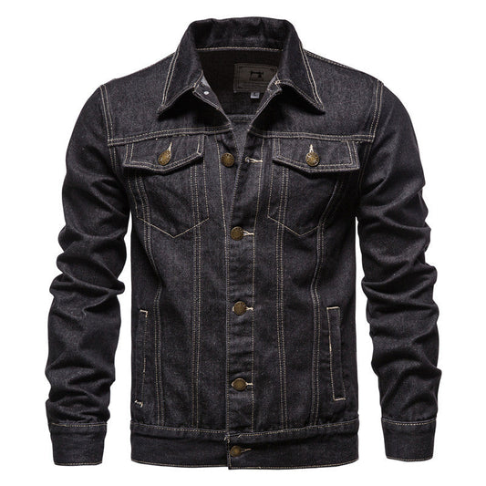 Men's Western Denim Jacket Cotton Casual Slim Shirt
