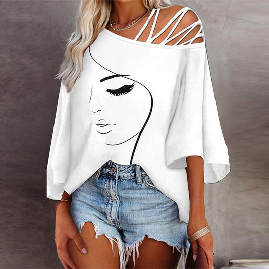 Women's Off Shoulder Loose T-Shirt