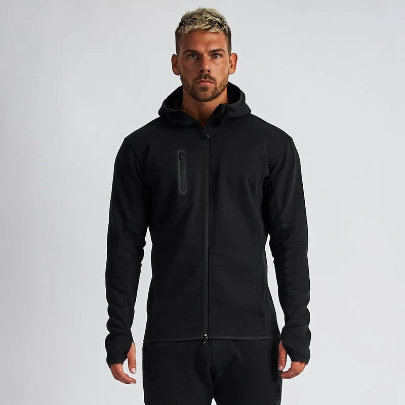 Men's Outdoor Running Hoodie and Trousers Two Piece Set