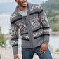 Men's Slim Jacquard Knit Sweater Jacket