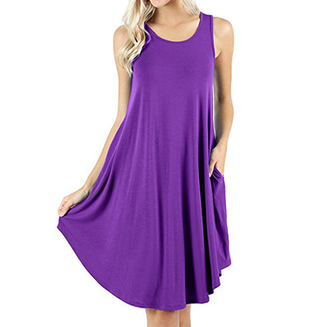 Women's Vest Solid Color Pocket Casual Dress