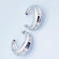 C Shape Silver Earrings