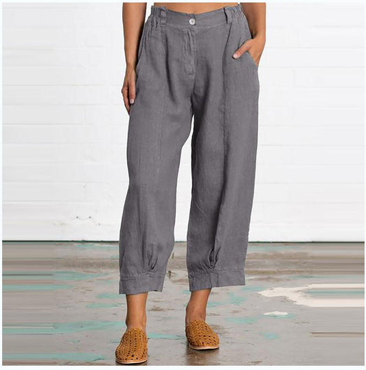 Women's Solid Color Cropped Slacks