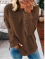 Women's Round Neck Solid Color Long-sleeved Top