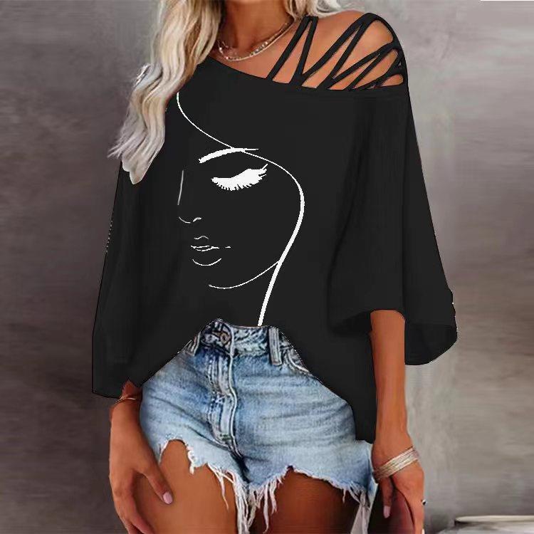 Women's Off Shoulder Loose T-Shirt