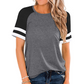 Women's Summer Colorblock Short Sleeve T-Shirt