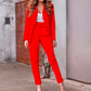 Women's Solid Color Blazer Two Piece