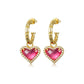 Black Love Heart Earrings with Diamonds