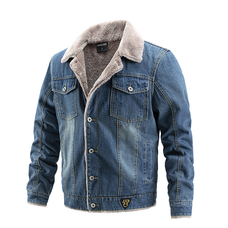 Men's Denim Jacket Winter Fleece Warm Jacket