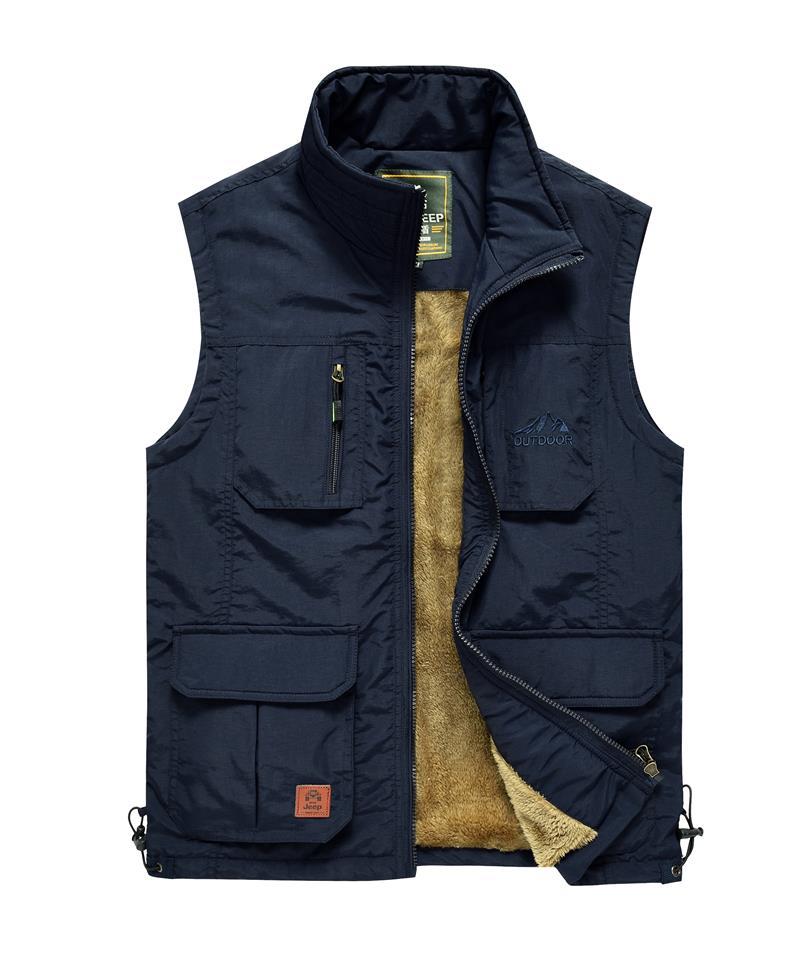 Men's Fleece Thickened Outdoor Vest Jacket