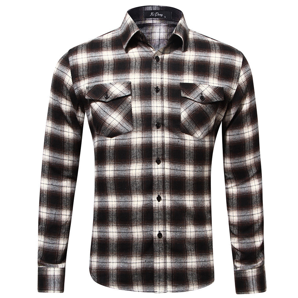 Plaid Flannel Shirt Jacket For Men