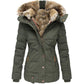 Women's Coat Fur Collar Mid-length Warm Jacket