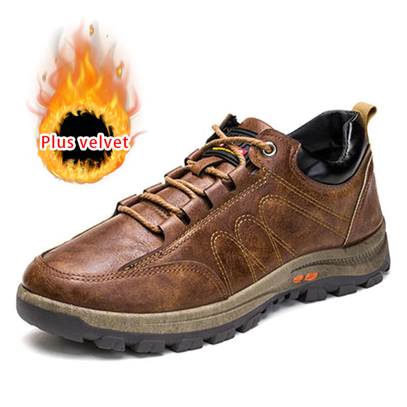 Men's Leather Hiking Shoes Non-slip Sneakers