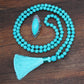 Women's Vintage Turquoise Jewelry Cowboy Style Necklace Earrings Ring Bracelet Set