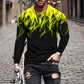 Flame Print Men's Long-sleeved T-shirt