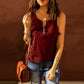 Women's Zip Crew Neck Tank Top