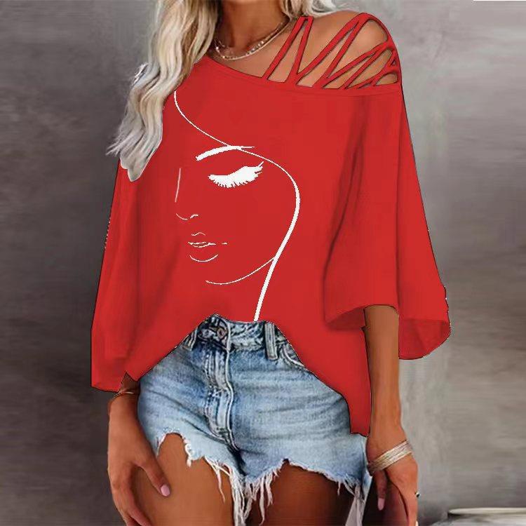 Women's Off Shoulder Loose T-Shirt