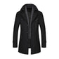 Lapel Mid-Length Plain Single-Breasted Coat for Men