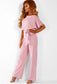 Women's Casual Loose Jumpsuit Solid Color Wide Leg Drawstring