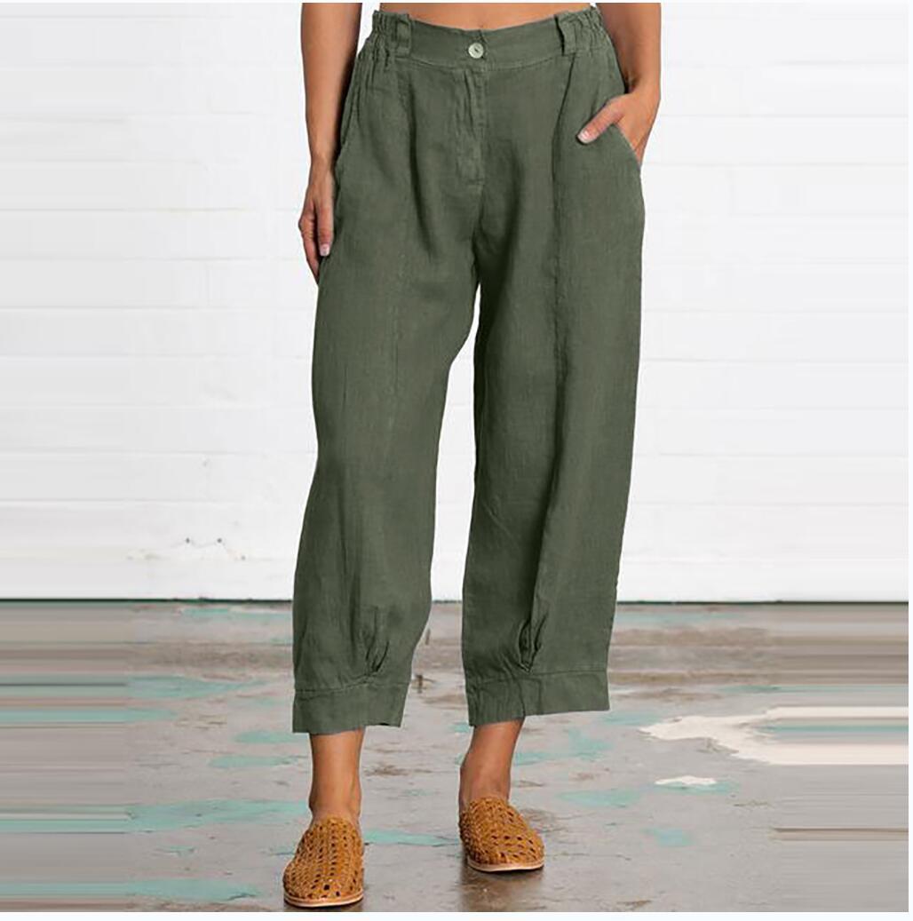 Women's Solid Color Cropped Slacks