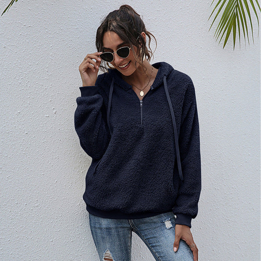 Women's Casual Hooded Plush Sweatshirt