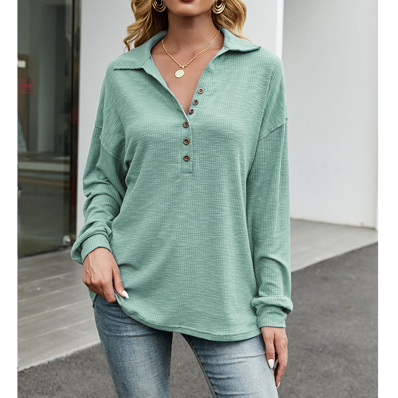 Women's Lapel Loose Casual Top