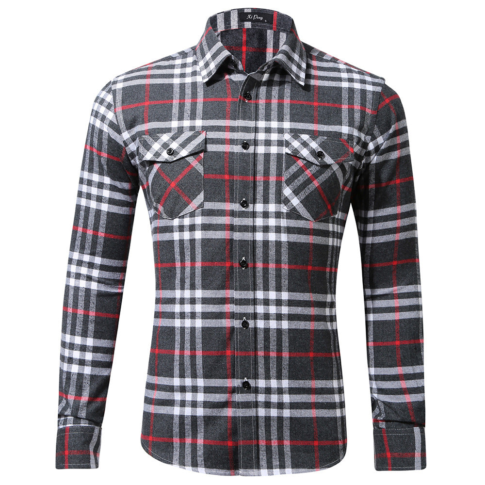 Plaid Flannel Shirt Jacket For Men