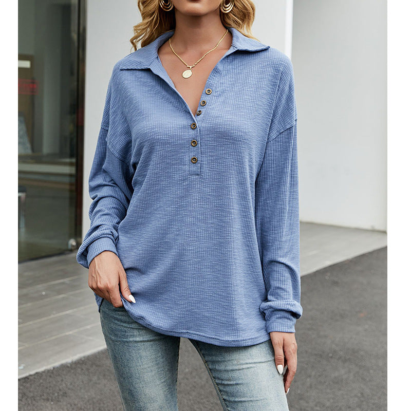 Women's Lapel Loose Casual Top