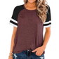 Women's Summer Colorblock Short Sleeve T-Shirt