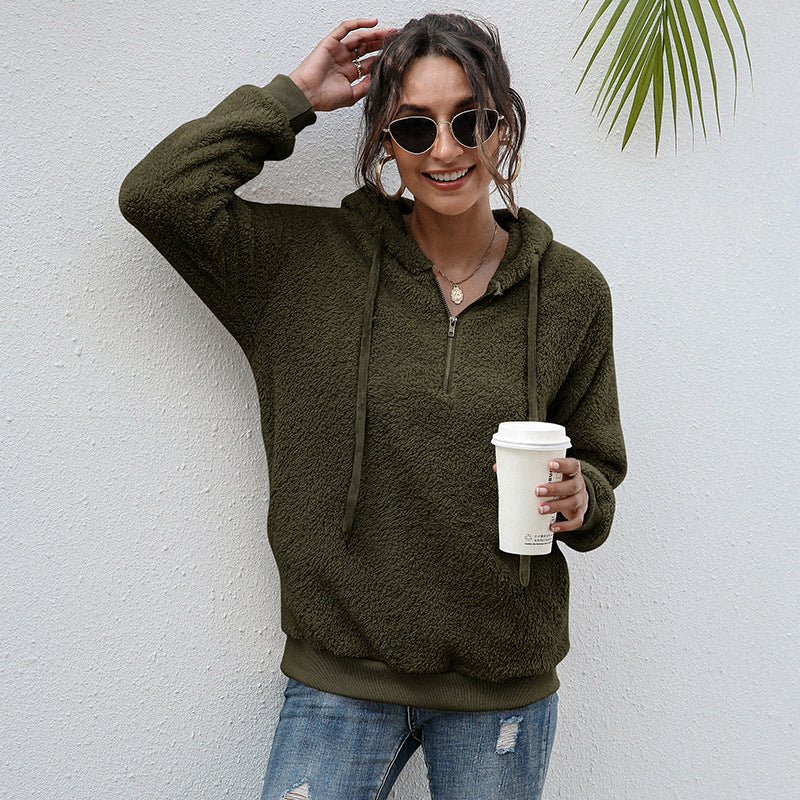 Women's Casual Hooded Plush Sweatshirt