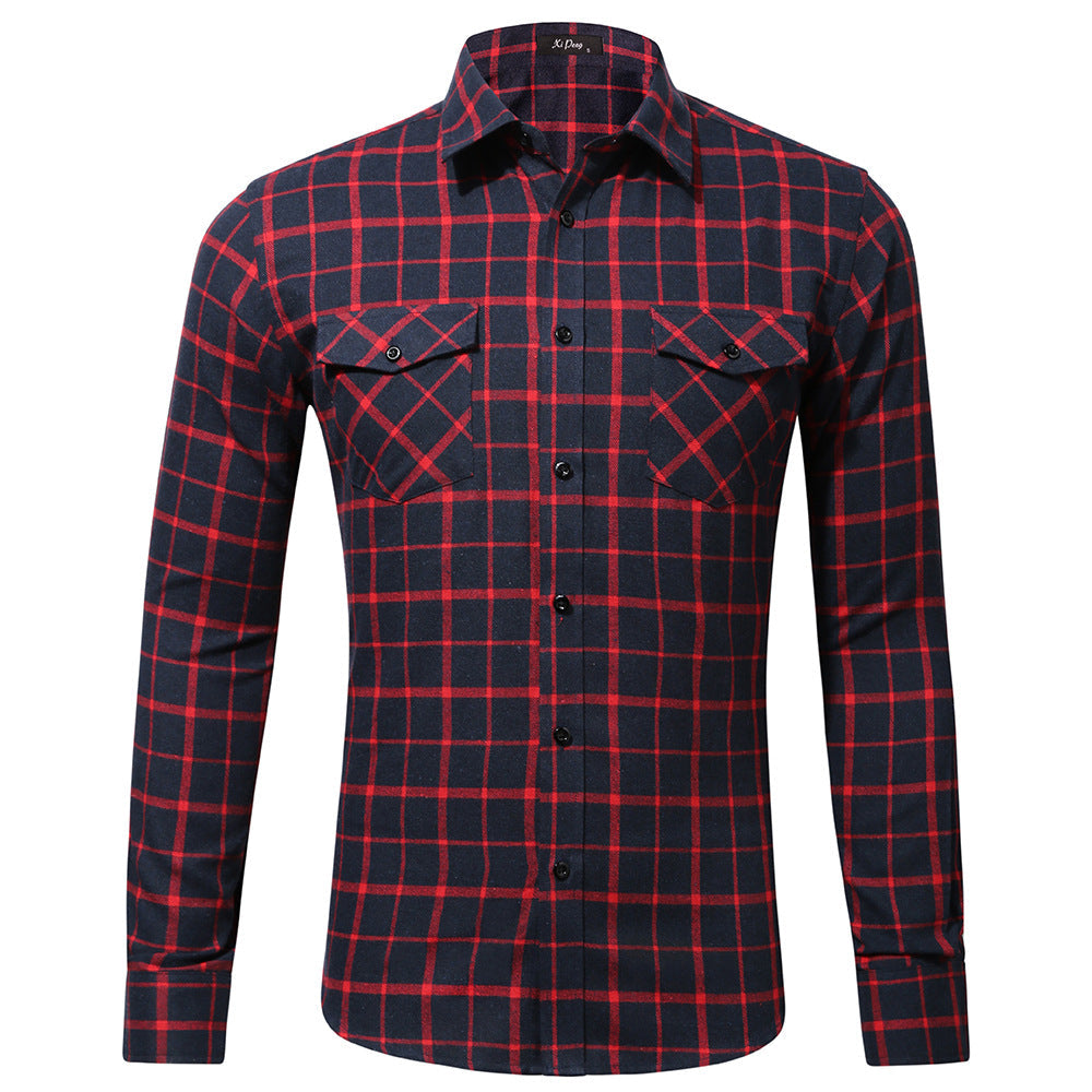 Plaid Flannel Shirt Jacket For Men