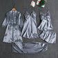 Women's Blushy Silk 5 Piece Pajama Set